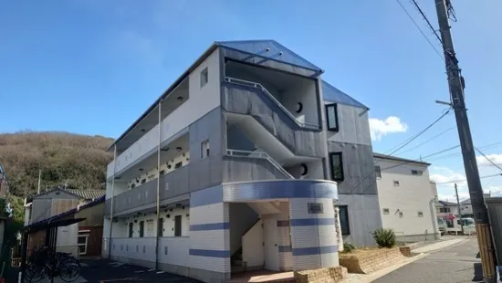 岡山県岡山市 クリスタルハイツ様 コンクリート打放し光触媒工事